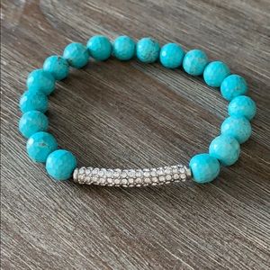Toruqoise and crystal bracelet